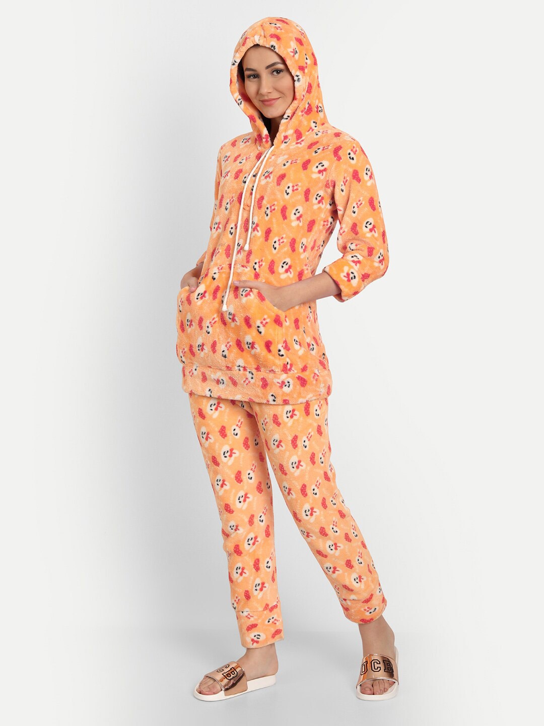 

PALIVAL Printed Hooded Nightsuits, Orange