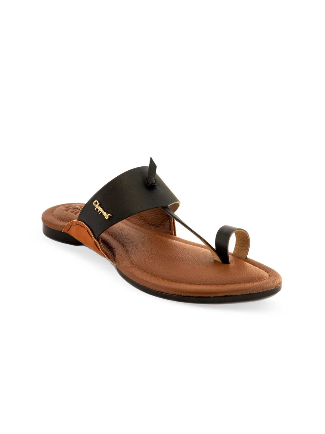

Chappers Men One Toe Leather Comfort Sandals, Black