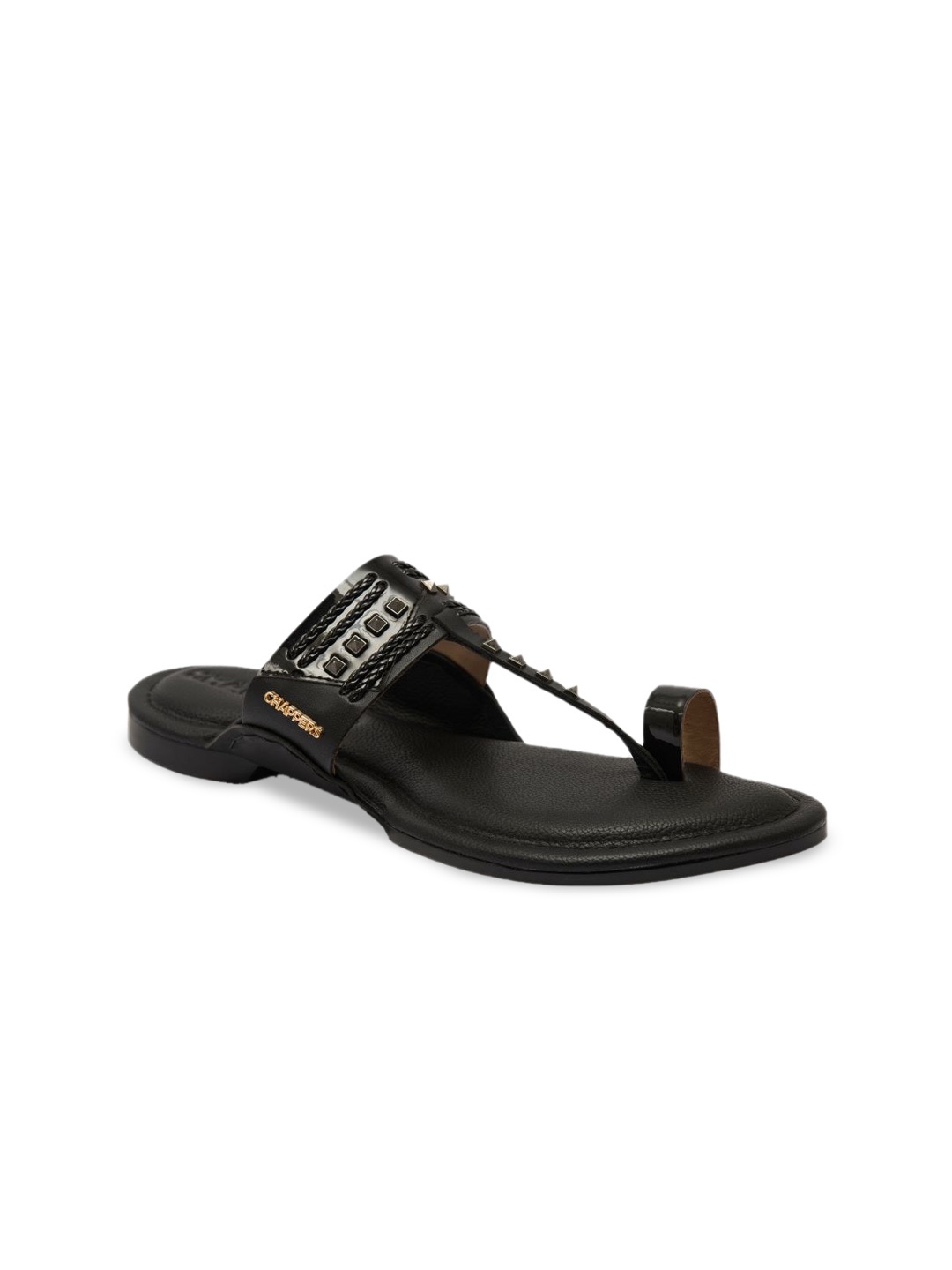 

Chappers Men One Toe Leather Comfort Sandals, Black