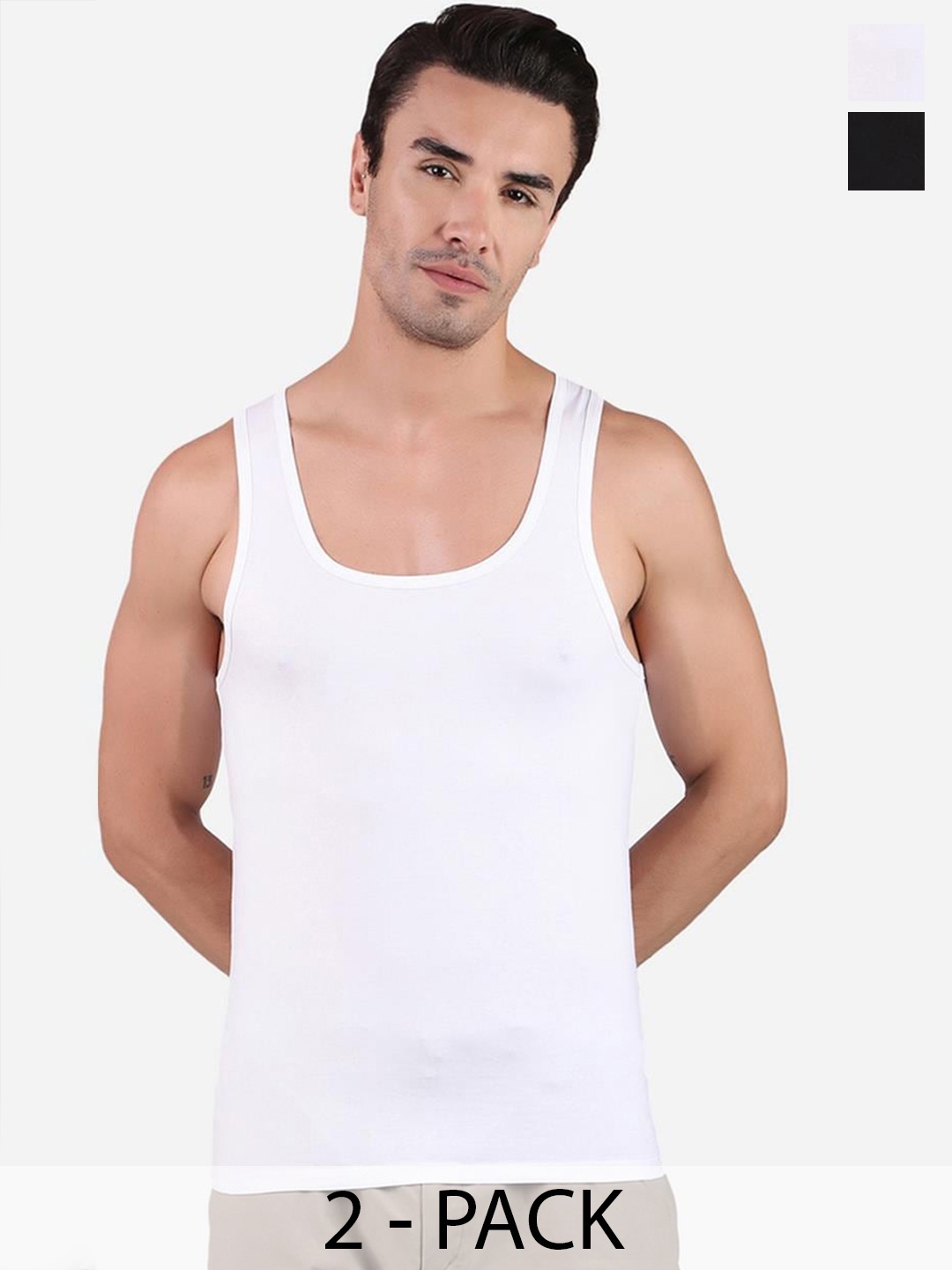 

FREECULTR Pack of 4 Organic Cotton Basic Innerwear Vests, White