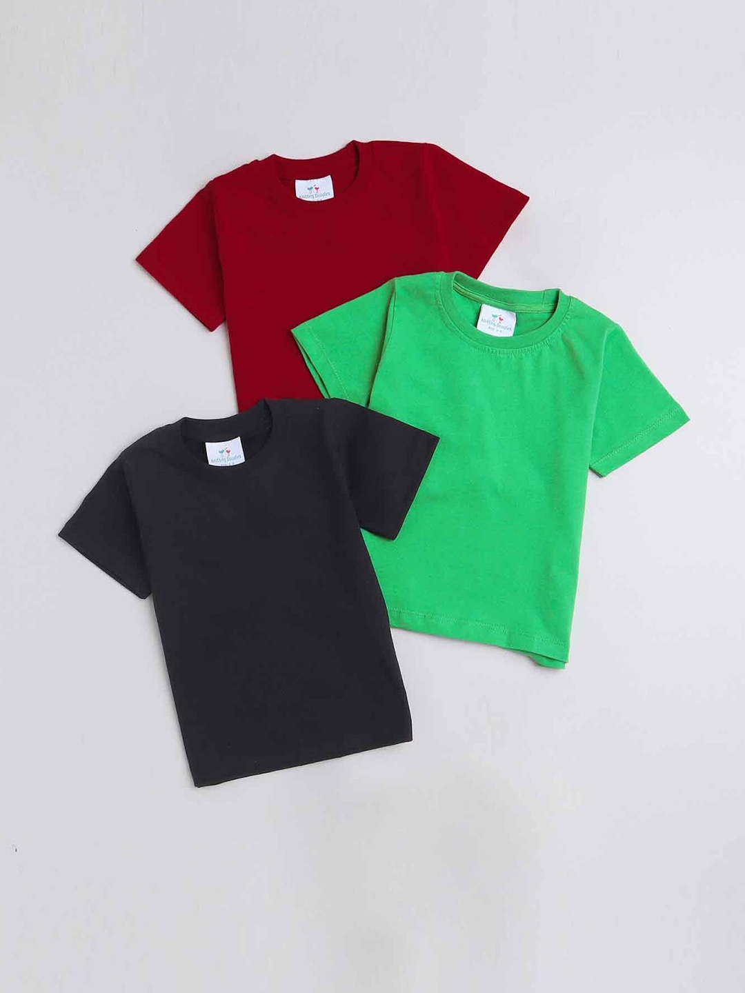 

Knitting Doodles Boys Pack Of 3 Round Neck Cotton T-shirt, Black