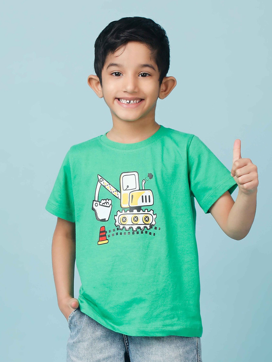 

Knitting Doodles Boys Graphic Printed Cotton T-shirt, Green