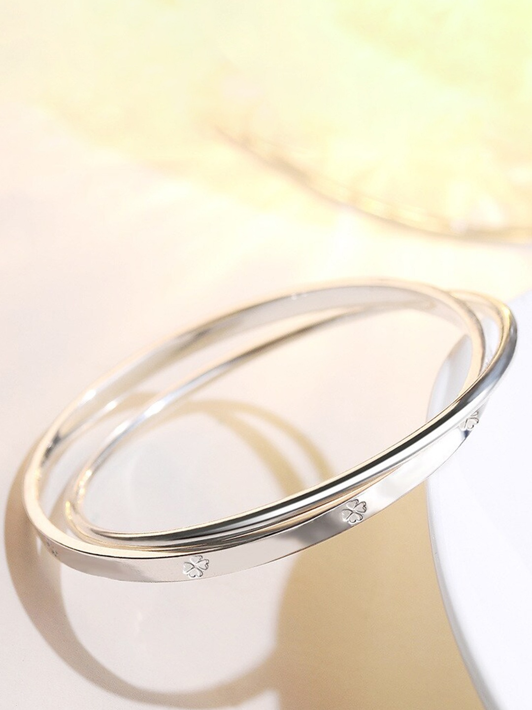 

MYKI Cubic Zirconia Silver-Plated Kada Bracelet