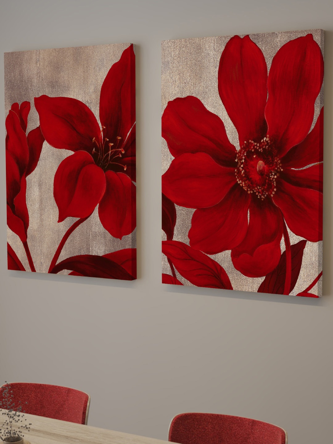 

Art Street Red & Brown 2 Pieces Floral Painting Wall Art