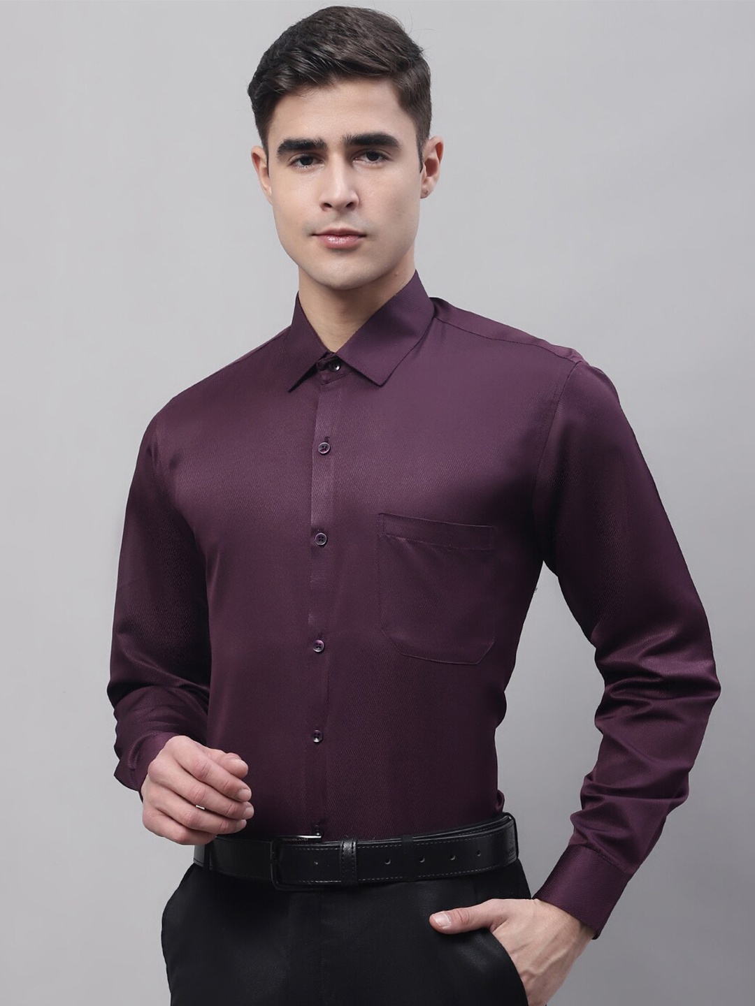 

JAINISH Classic Regular Fit Spread Collar Formal Shirt, Purple