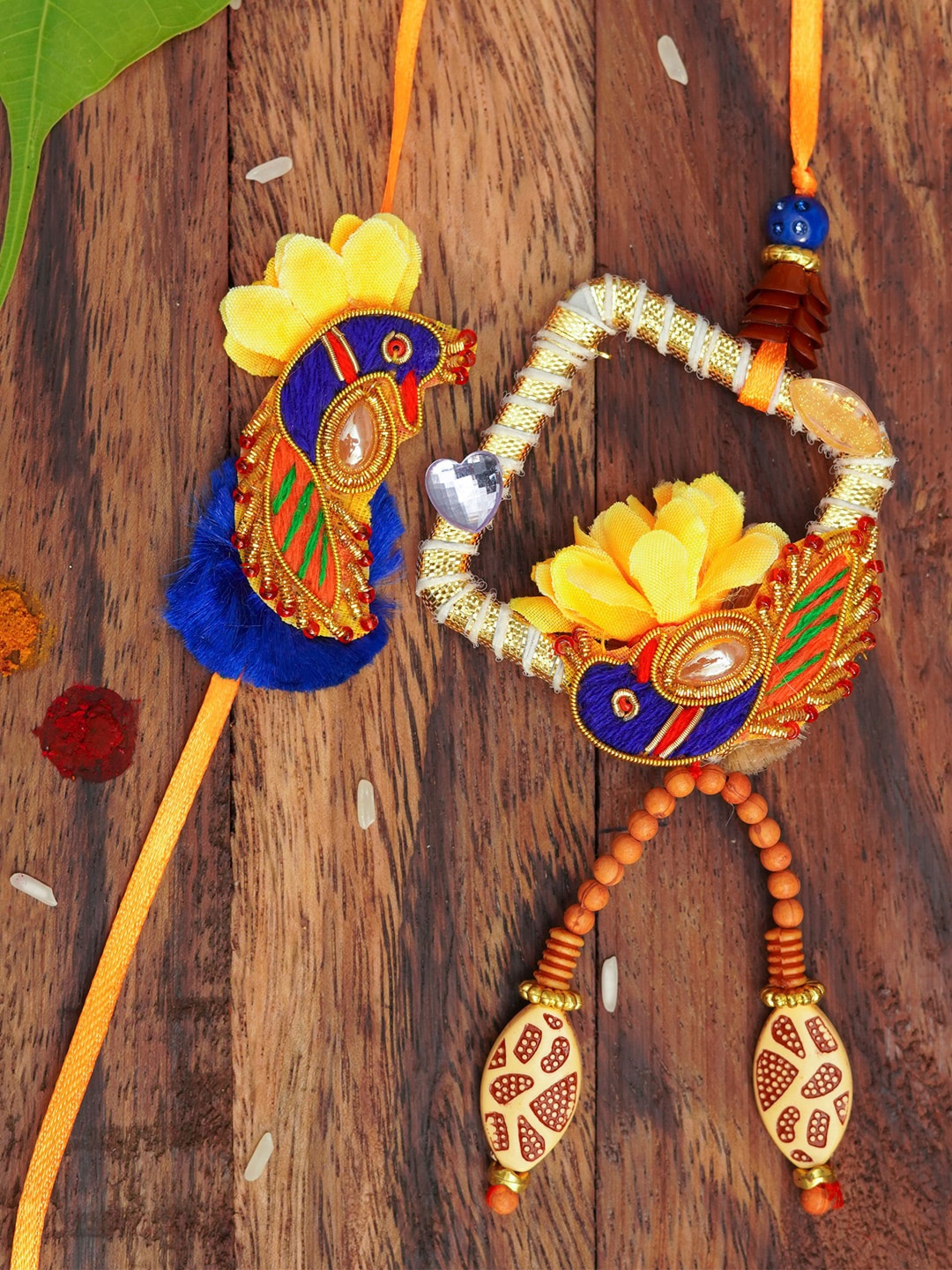 

The Magic Wand Bhaiyaa Bhabhi Rakhi Set With Roli & Chawal, Blue