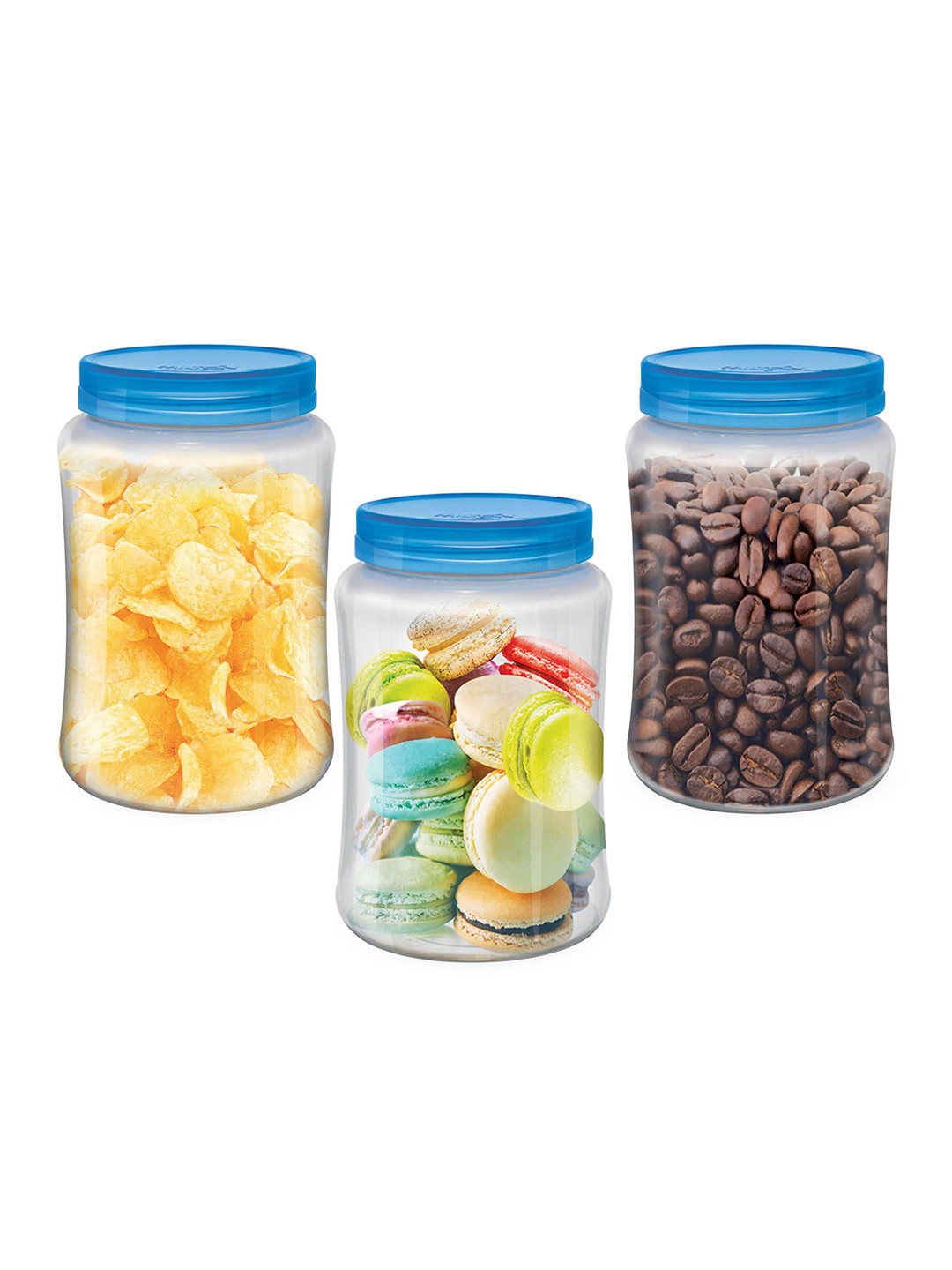 

Milton Crisp N Clear Set of 3 Blue Round Pet Storage Jar Pieces 310 ml Each