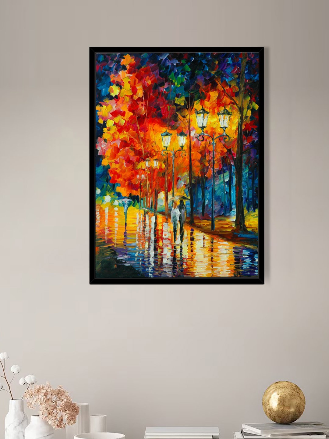 

Art Street Black Rainy Street Theme Painting Framed Wall Art