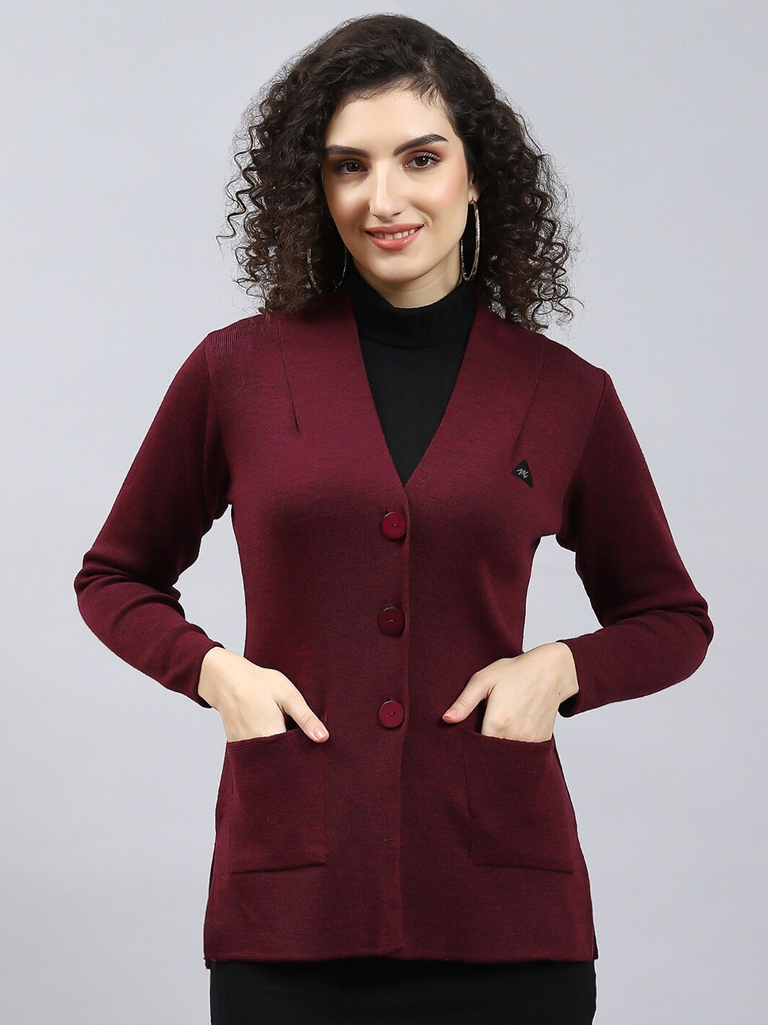 

Monte Carlo Maroon Woollen Cardigan