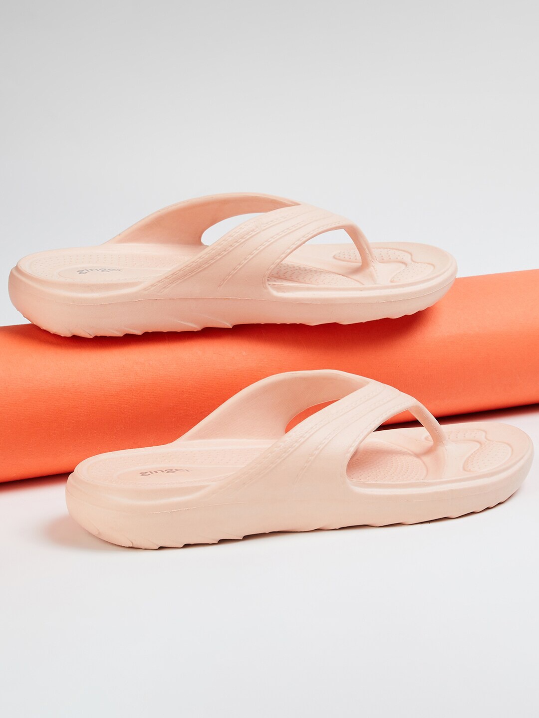 

Ginger by Lifestyle Women Self-Design Thong Flip-Flops, Pink