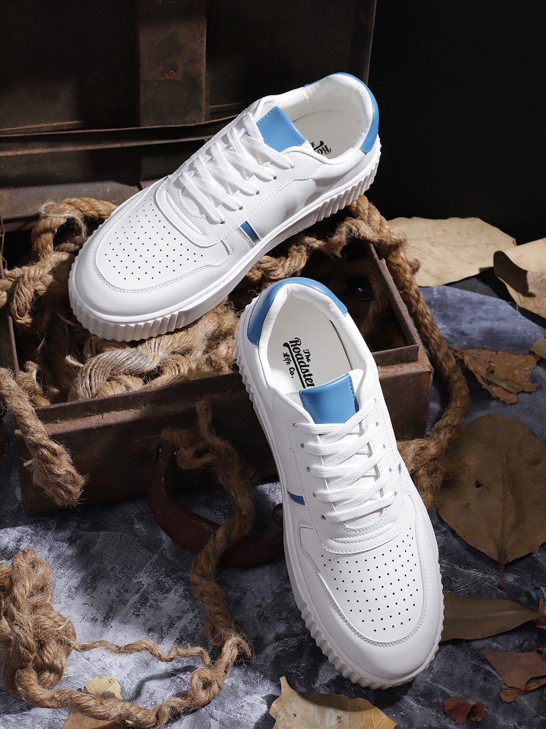 

The Roadster Lifestyle Co. Women Perforated Round-Toe Everyday Sneakers, White
