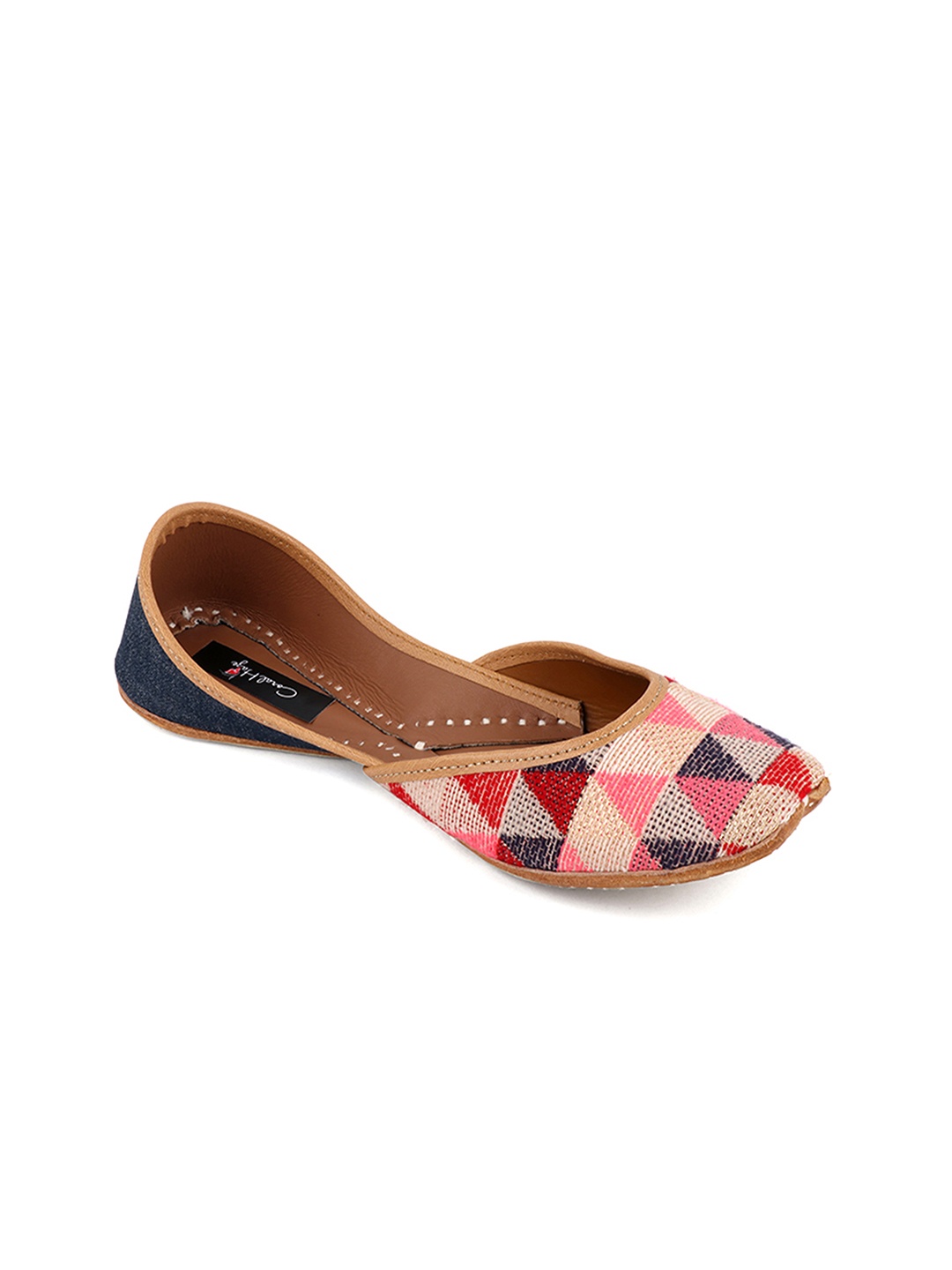 

Coral Haze Women Multicoloured Woven Design Canvas Mojaris, Multi