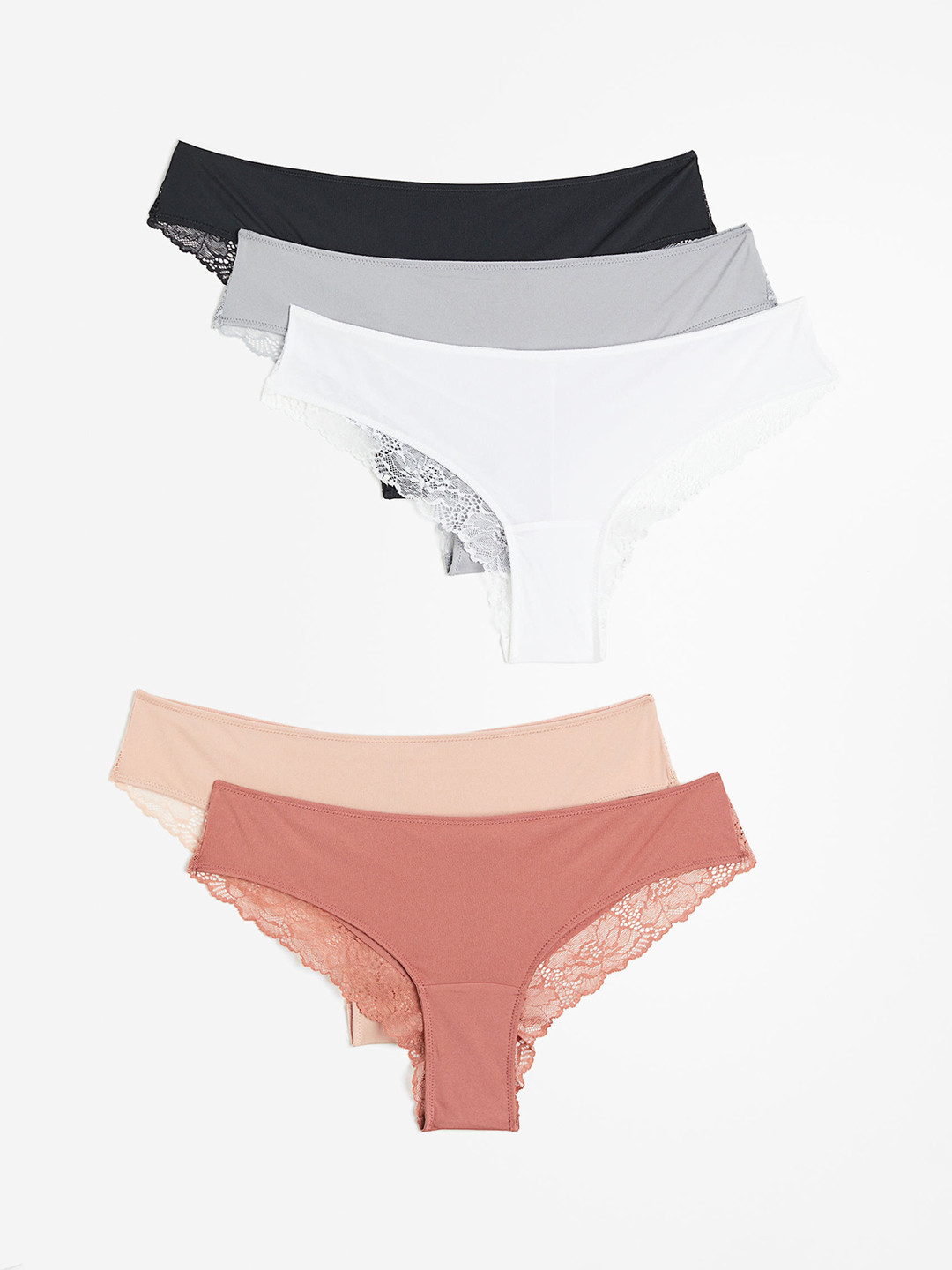 

H&M 5-Pack Jersey Hipster Briefs, Pink