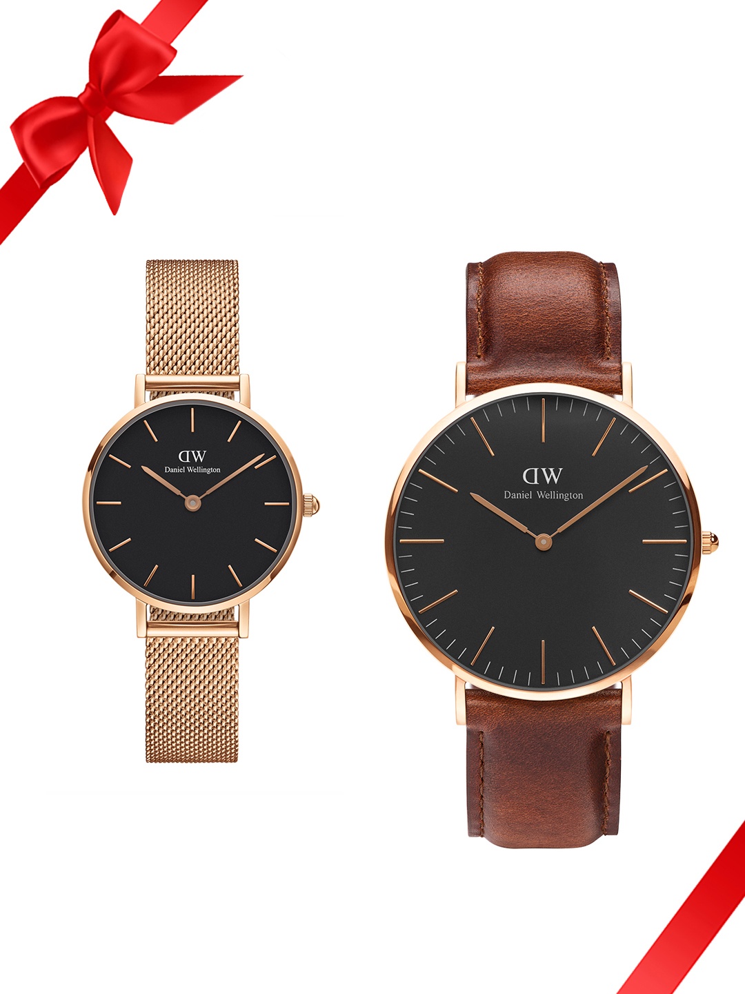 

Daniel Wellington Set of 2 His & Her Watches, Black