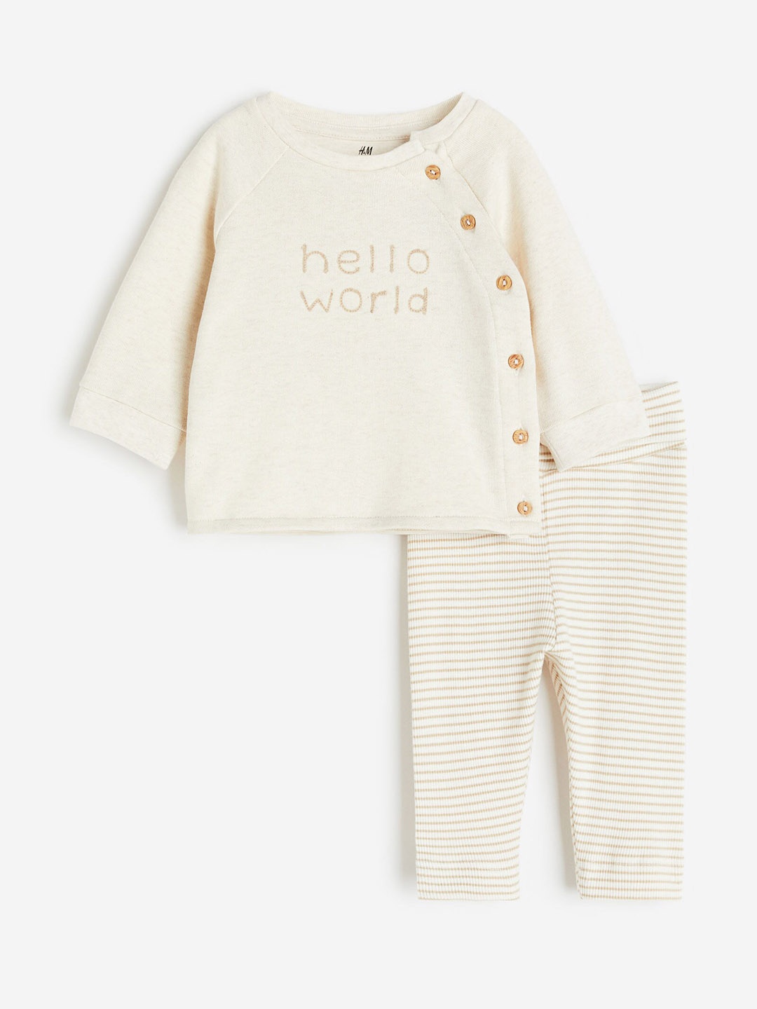 

H&M Infant Boys 2-Piece Cotton Set, Beige