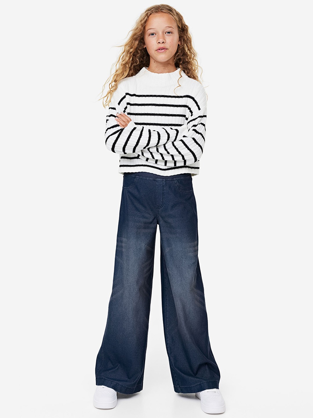 

H&M Girls Wide Trousers, Blue
