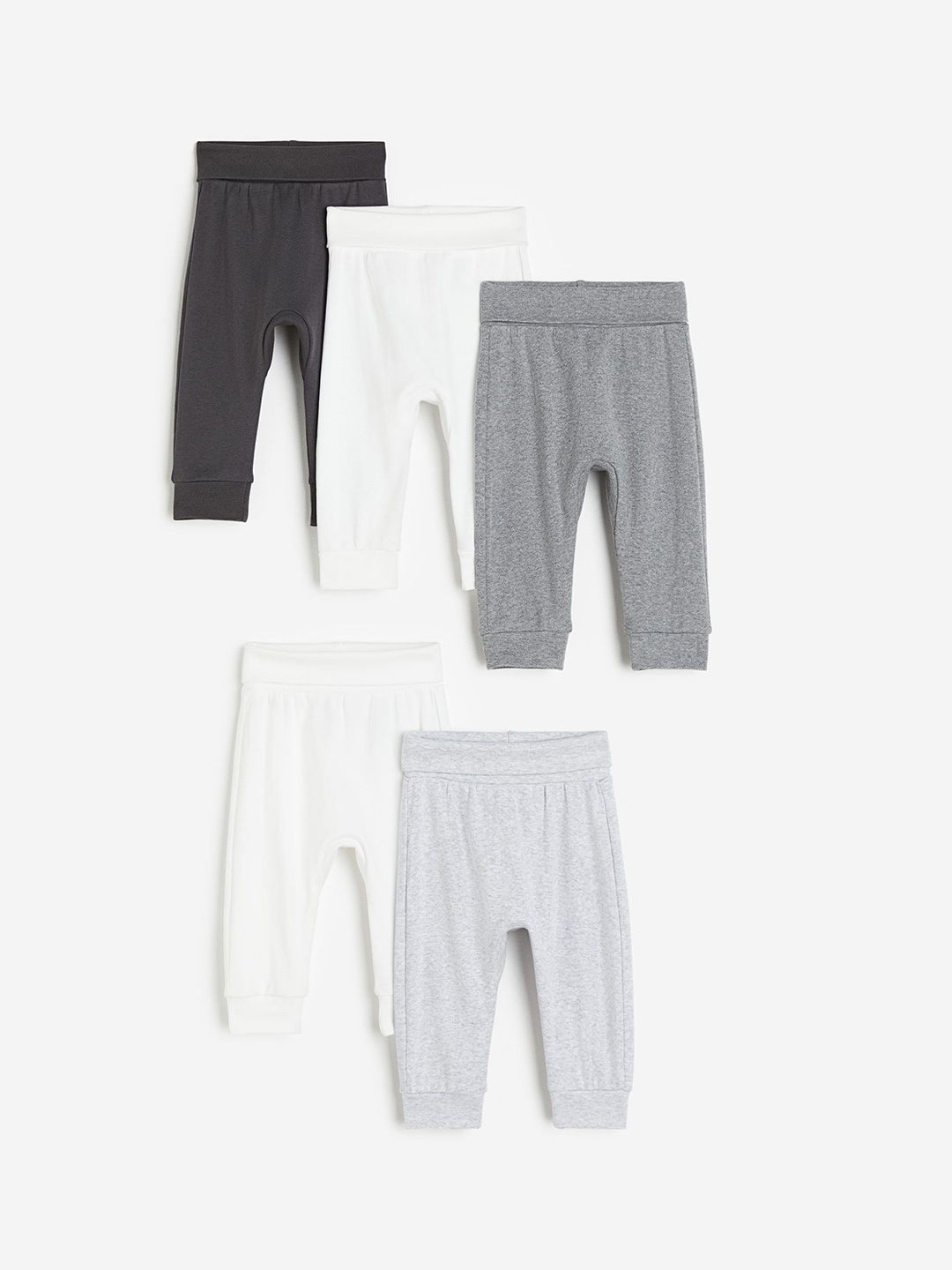 

H&M Girls 5-Pack Cotton Trousers, Grey