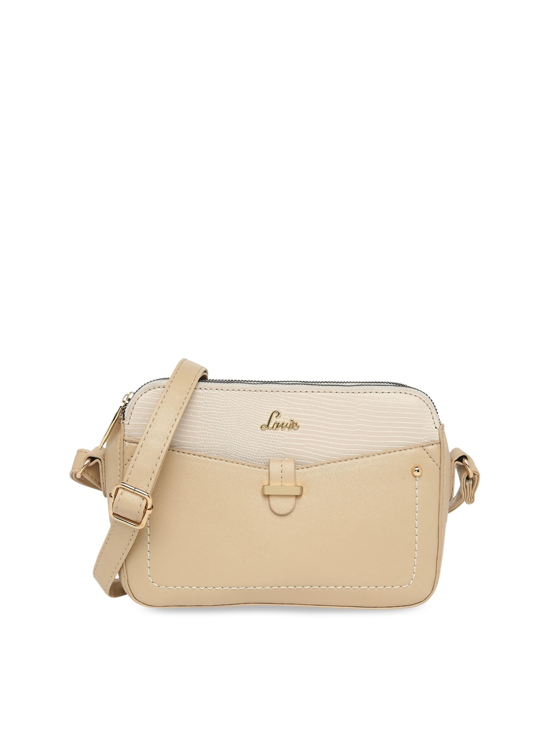 

Lavie Buckle Structured Sling Bag, Beige