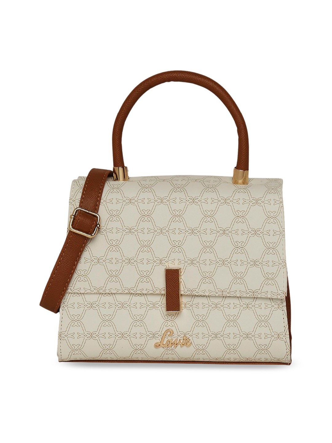 

Lavie Ethnic Motif Printed Satchel, White