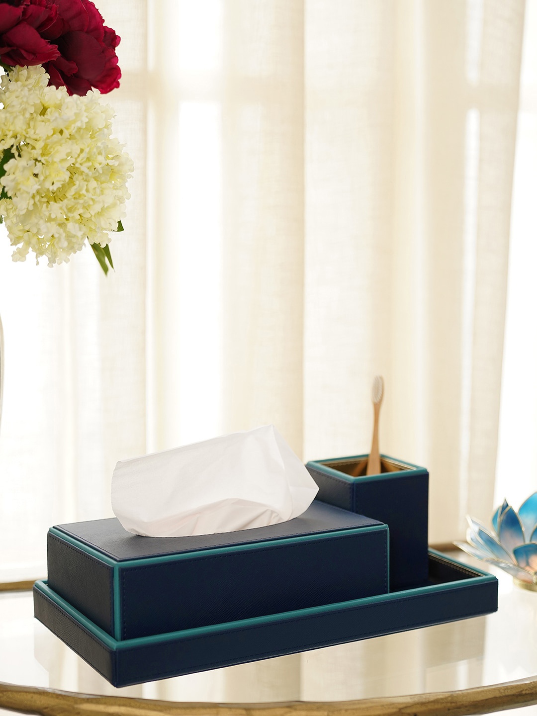 

Pure Home and Living Blue 3-Pieces Bathroom Accessories