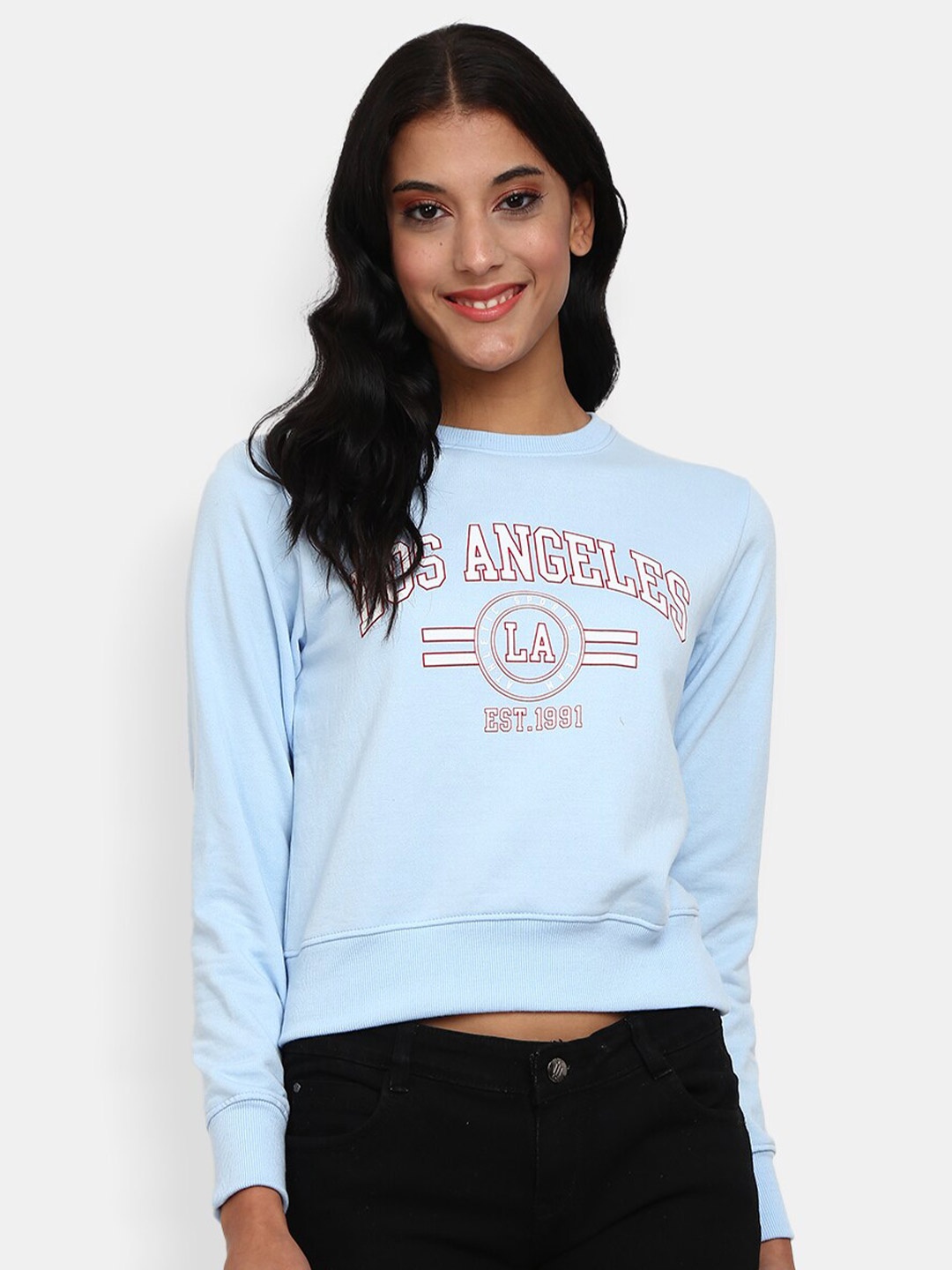 

V-Mart Typography Printed Cotton Pullover Sweatshirt, Blue