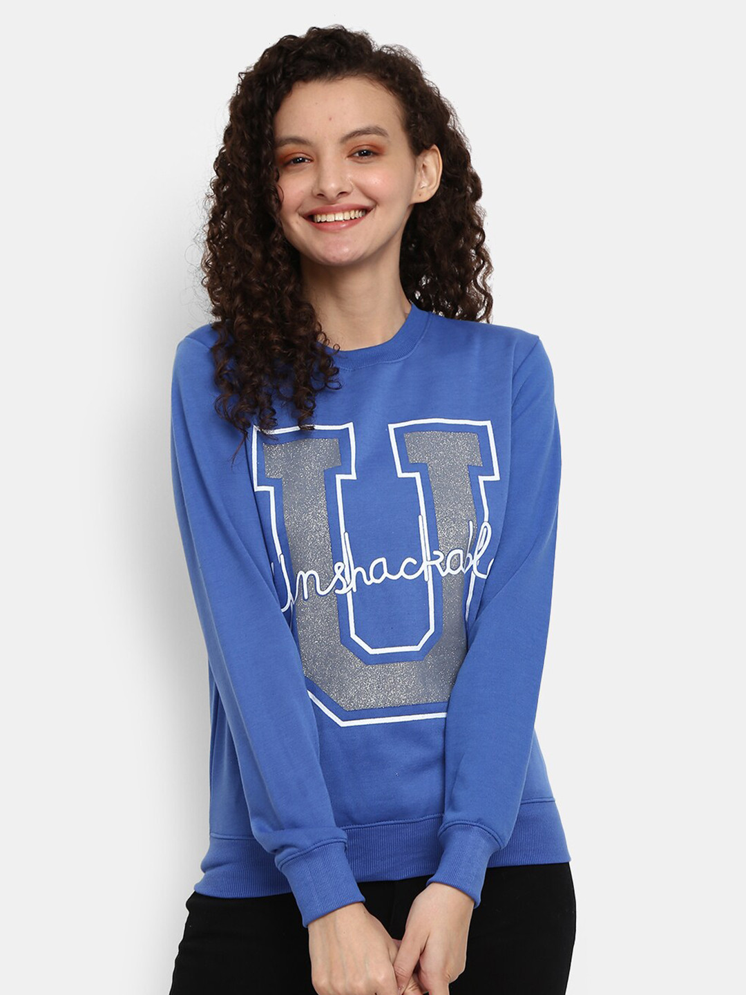 

V-Mart Typography Printed Cotton Pullover, Blue