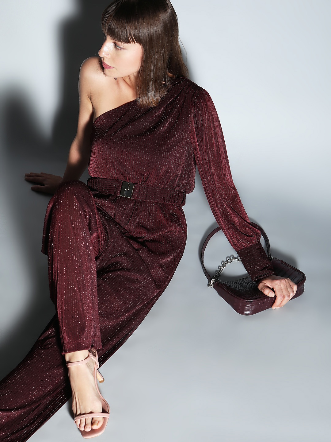 

Vero Moda One Shoulder Basic Jumpsuit, Purple