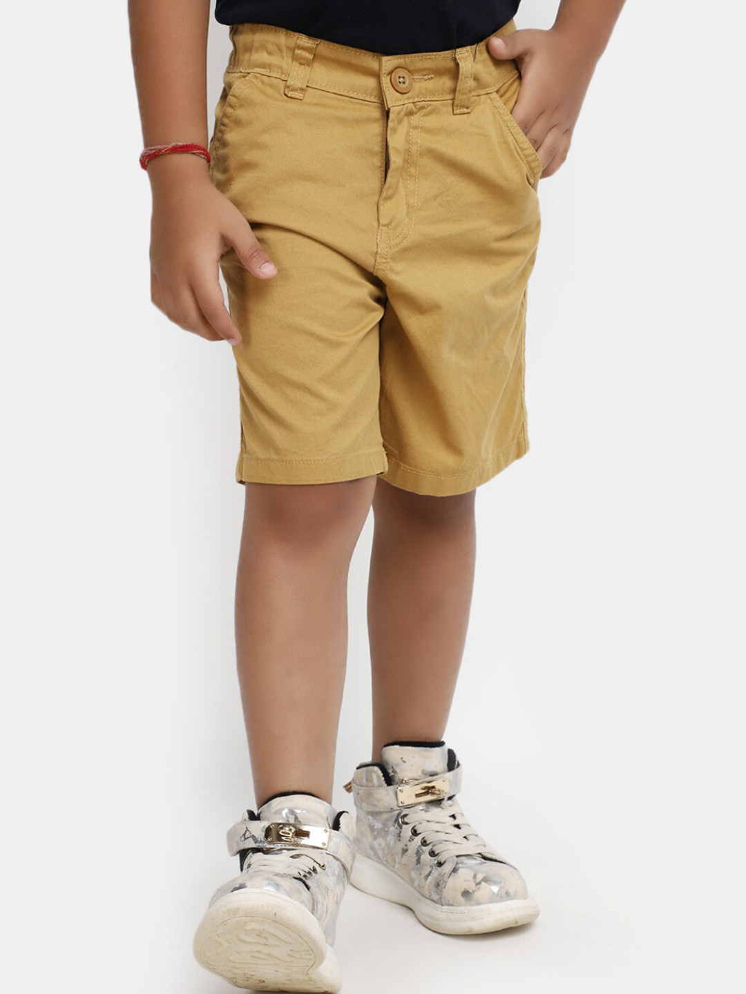 

V-Mart Boys Mid Rise Cotton Shorts, Khaki