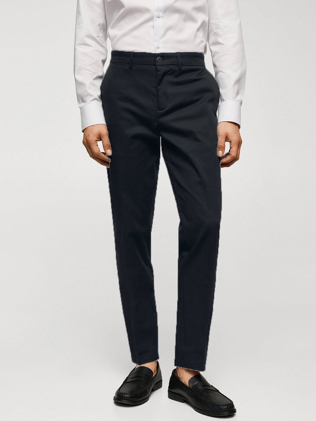 

MANGO MAN Slim Fit Chinos Trousers, Navy blue