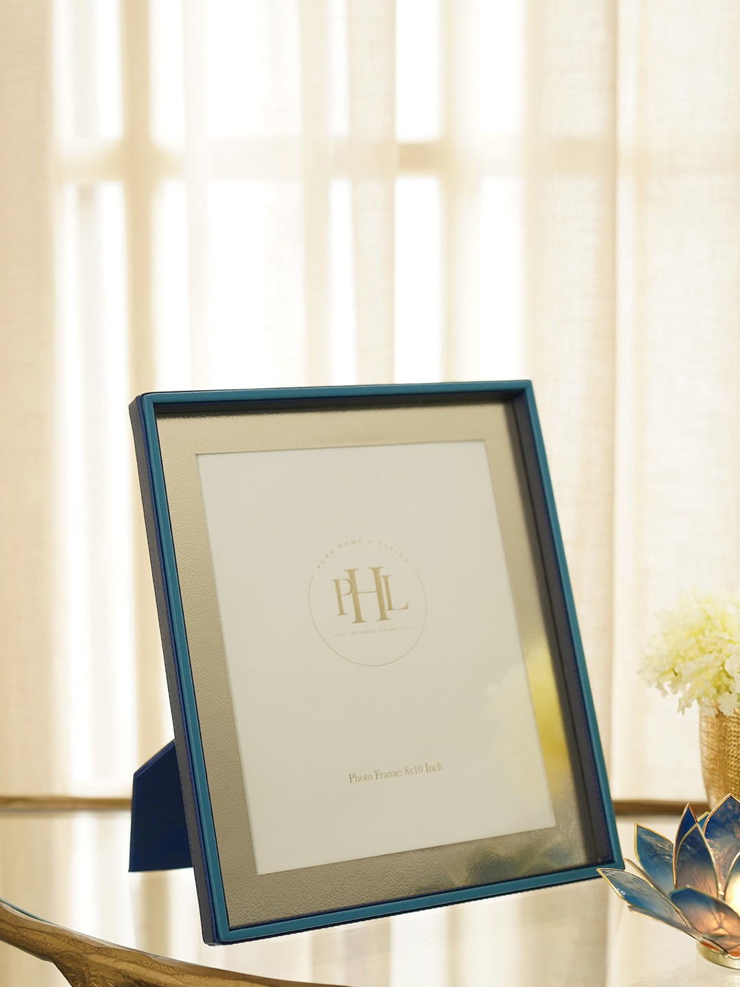 

Pure Home and Living Blue Faux Leather Photo Frame