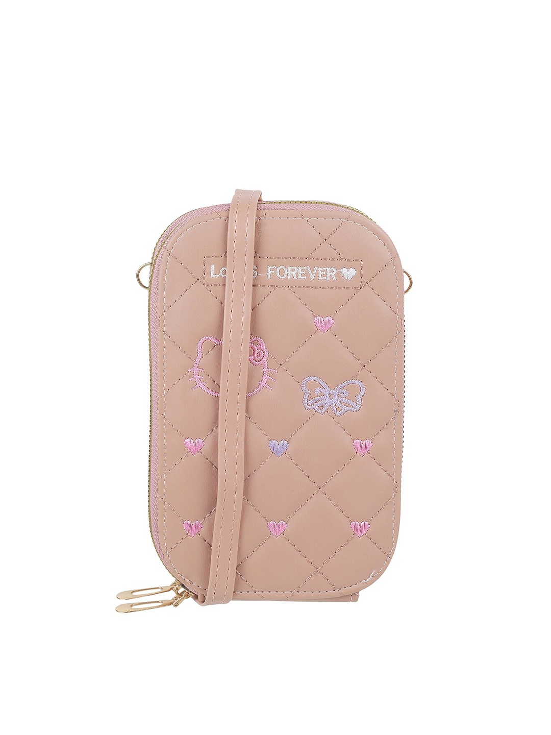 

WALKWAY by Metro Women Peach-Coloured & Purple Zip Around Wallet