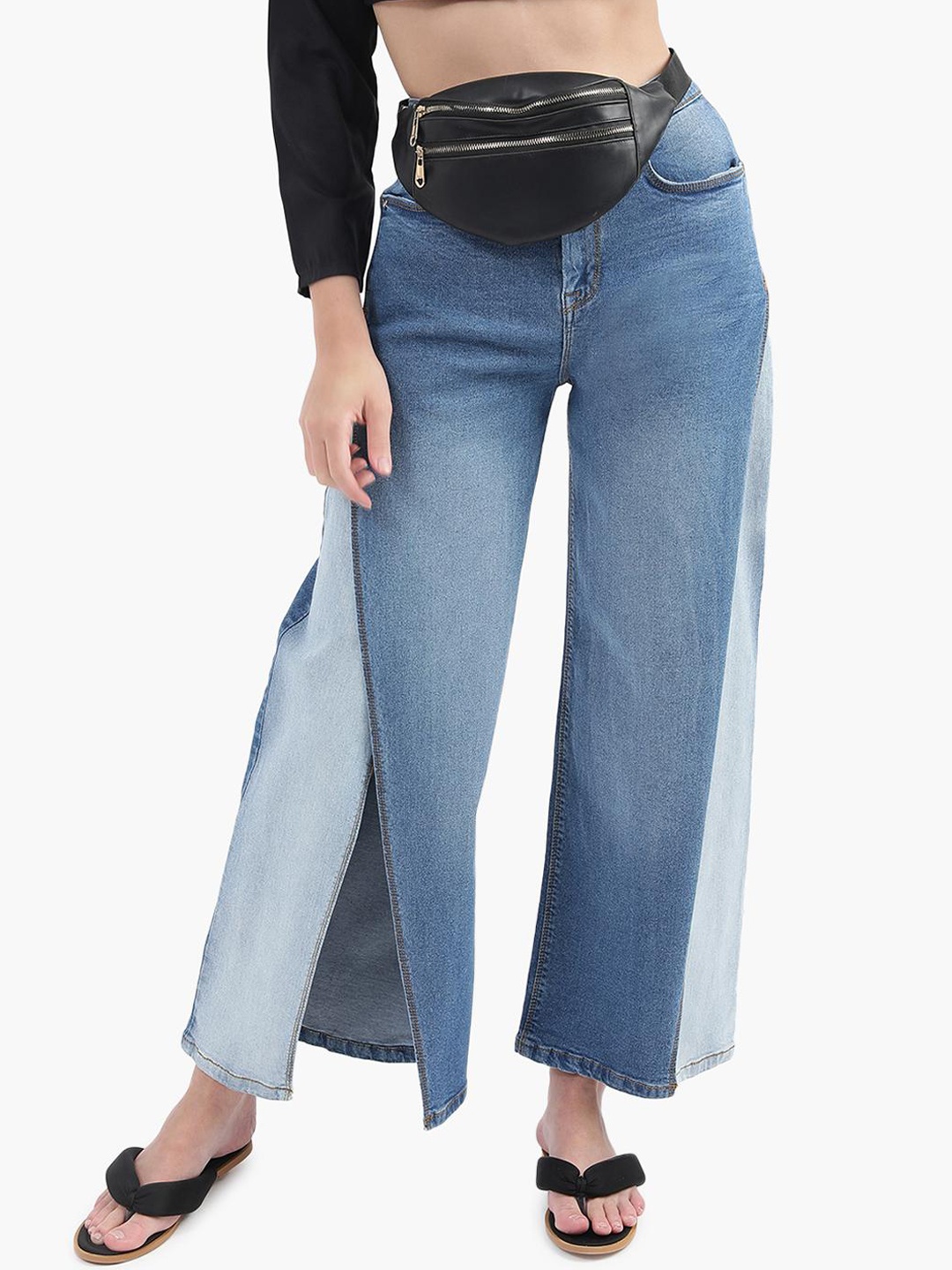 

Virgio Women High Rise Clean Look Flared Stretchable Jeans, Blue