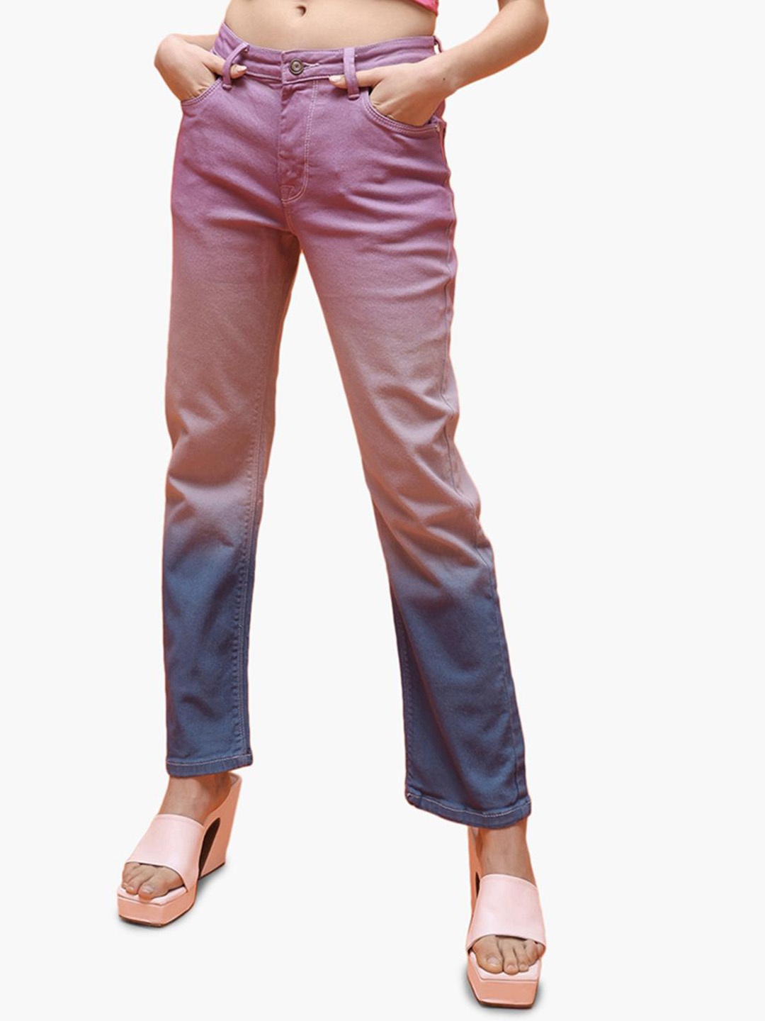 

Virgio Women Relaxed Fit Low-Rise Ombre Jeans, Pink