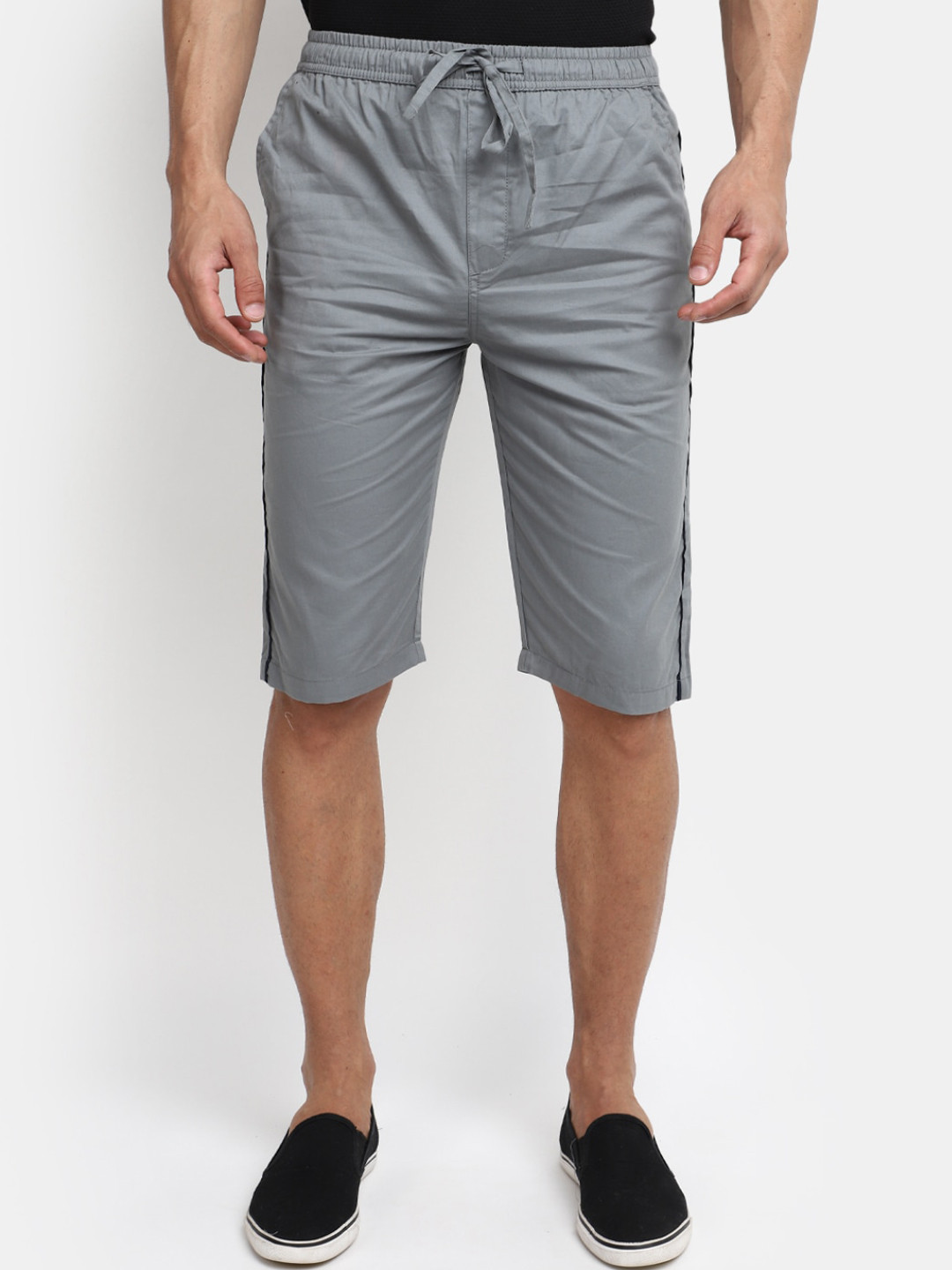 

V-Mart Men Mid Rise Cotton Shorts, Grey