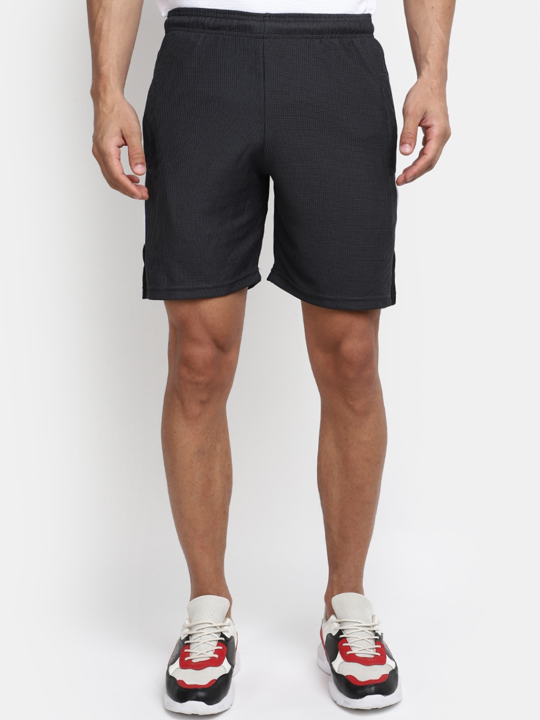 

V-Mart Men Mid Rise Colourblocked Shorts, Grey