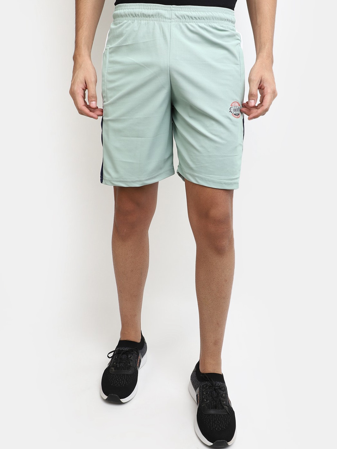 

V-Mart Men Mid Rise Colourblocked Shorts, Green