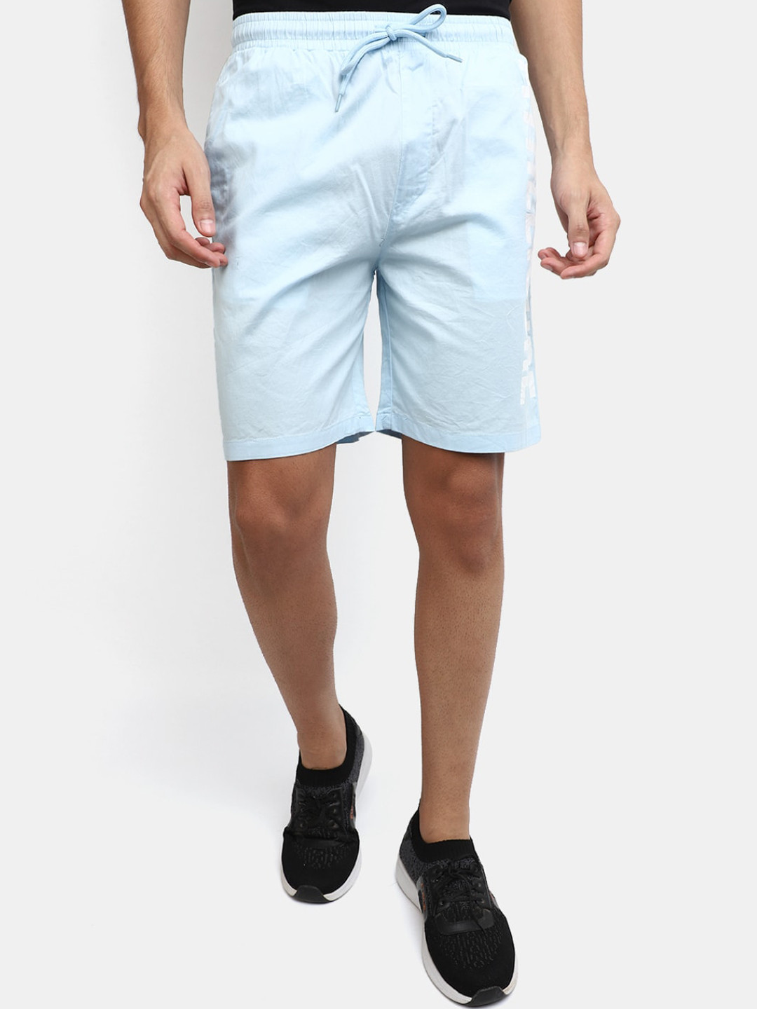 

V-Mart Men Printed Cotton Regular Shorts, Blue