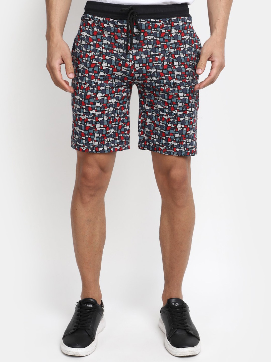 

V-Mart Men Printed Cotton Shorts, Grey