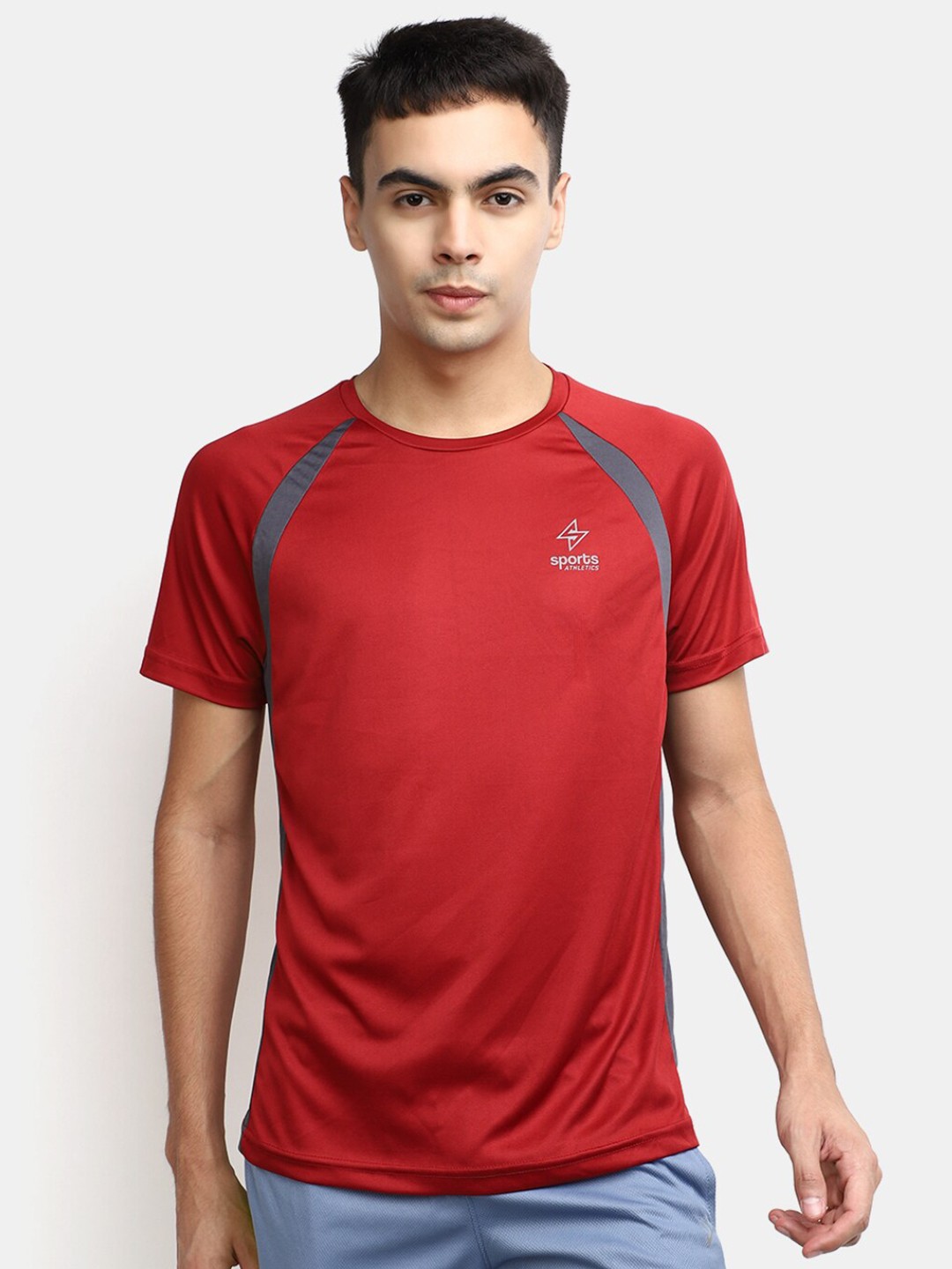 

V-Mart Round Neck Raglan Sleeves Slim Fit Regular T-shirt, Maroon