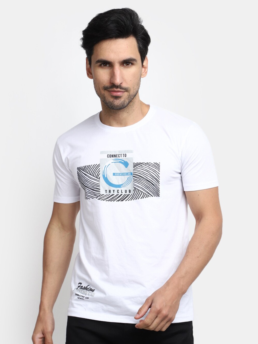 

V-Mart Graphic Printed Cotton T-shirt, White