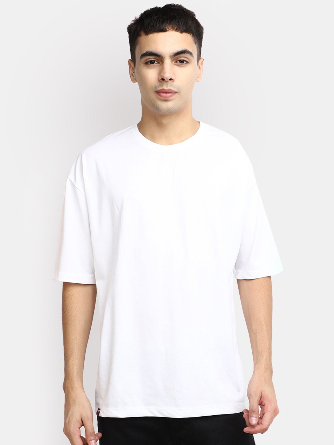 

V-Mart Round Neck Slim Fit Cotton Regular T-shirt, White