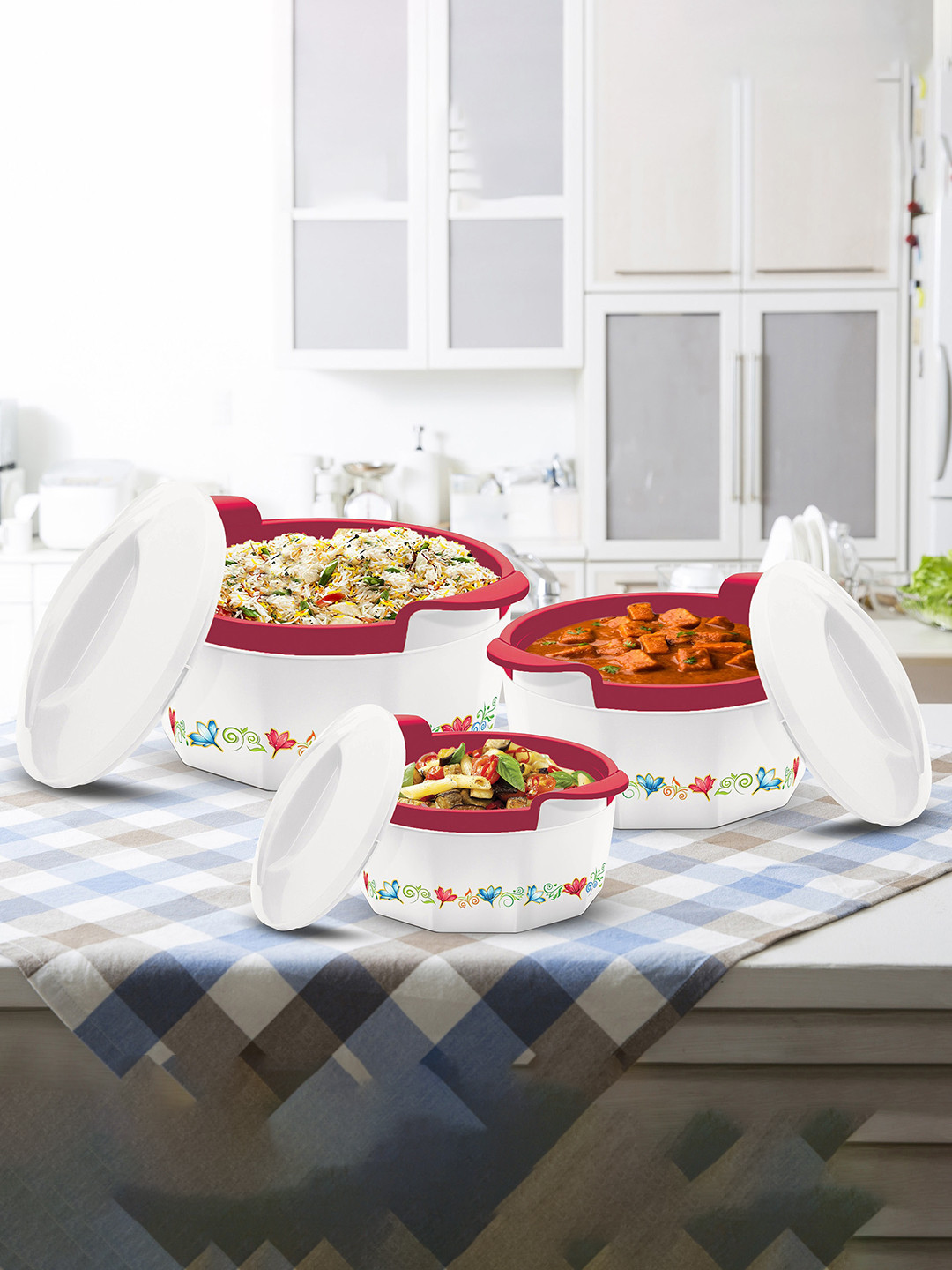 

Milton Elegance Jr. 3-Pieces White Inner Steel Casseroles 395ml 750ml & 1.35 L