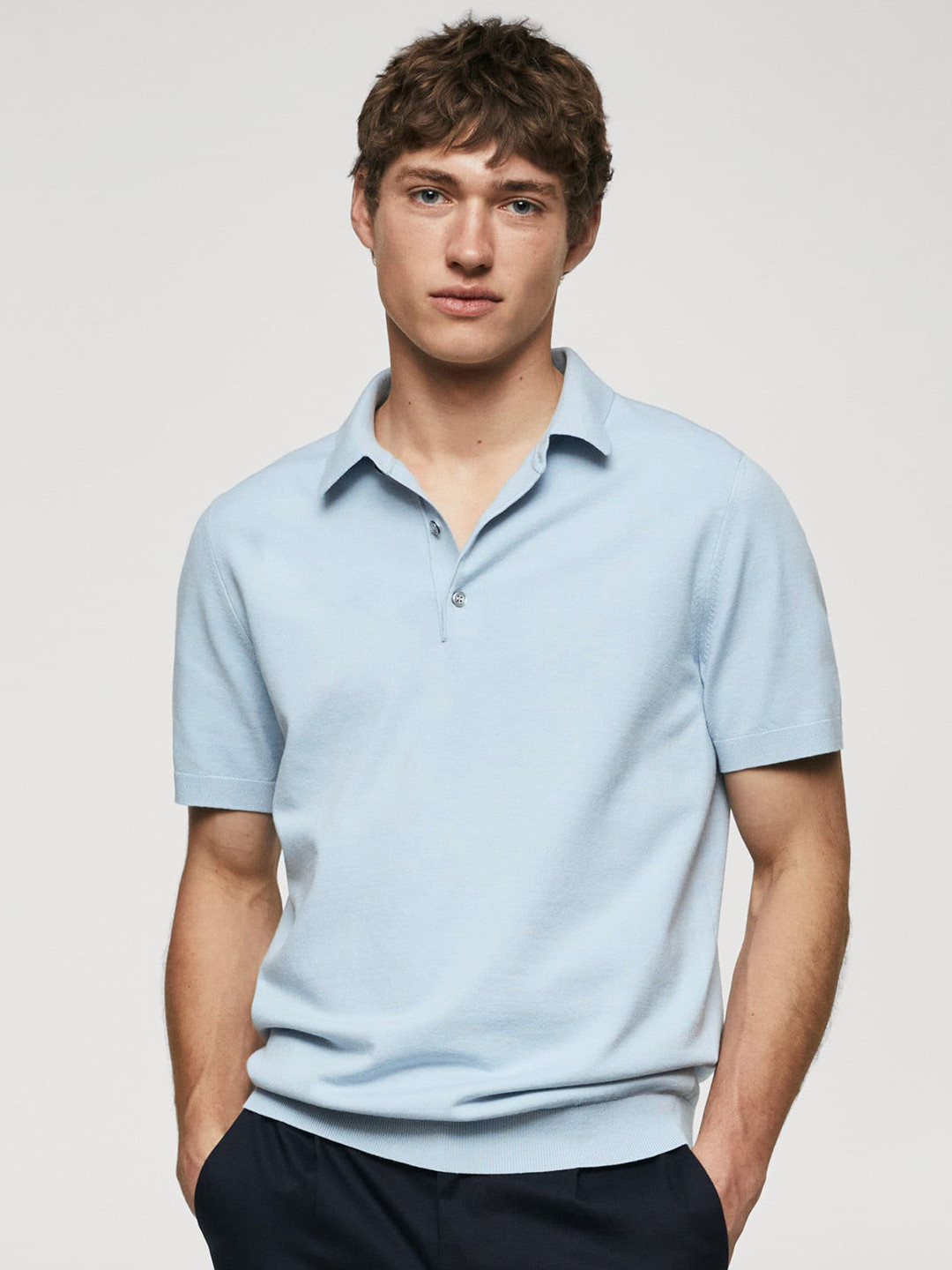 

MANGO MAN Polo Collar T-shirt, Blue