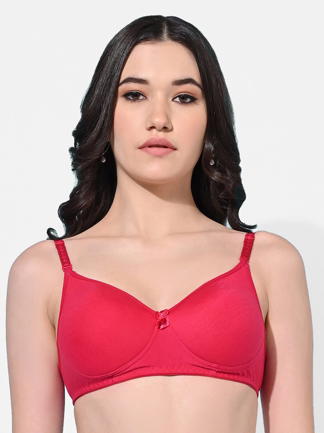 

FIMS Full Coverage Lightly Padded Everyday Bra With All Day Comfort, Pink