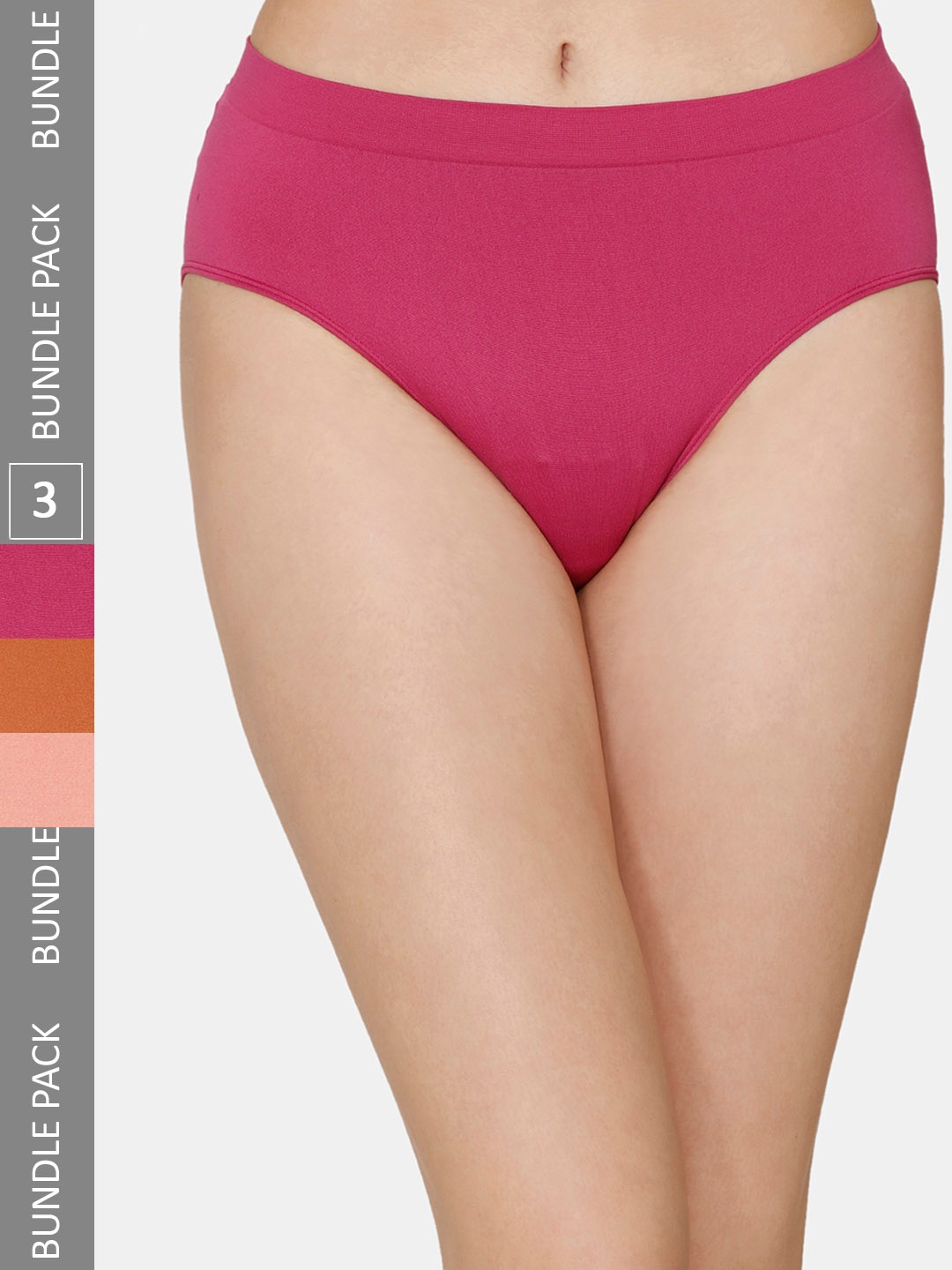 

Zivame Pack Of 3 Hipster Briefs, Pink