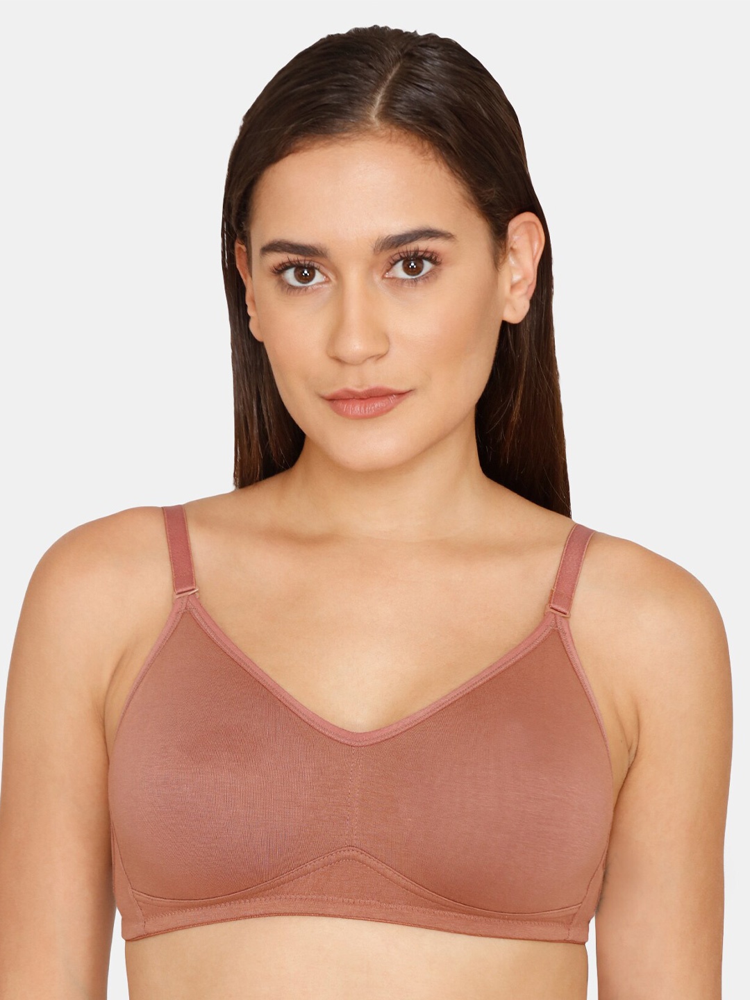 

Zivame Full Coverage Non Padded Pure Cotton T-shirt Bra With All Day Comfort, Brown