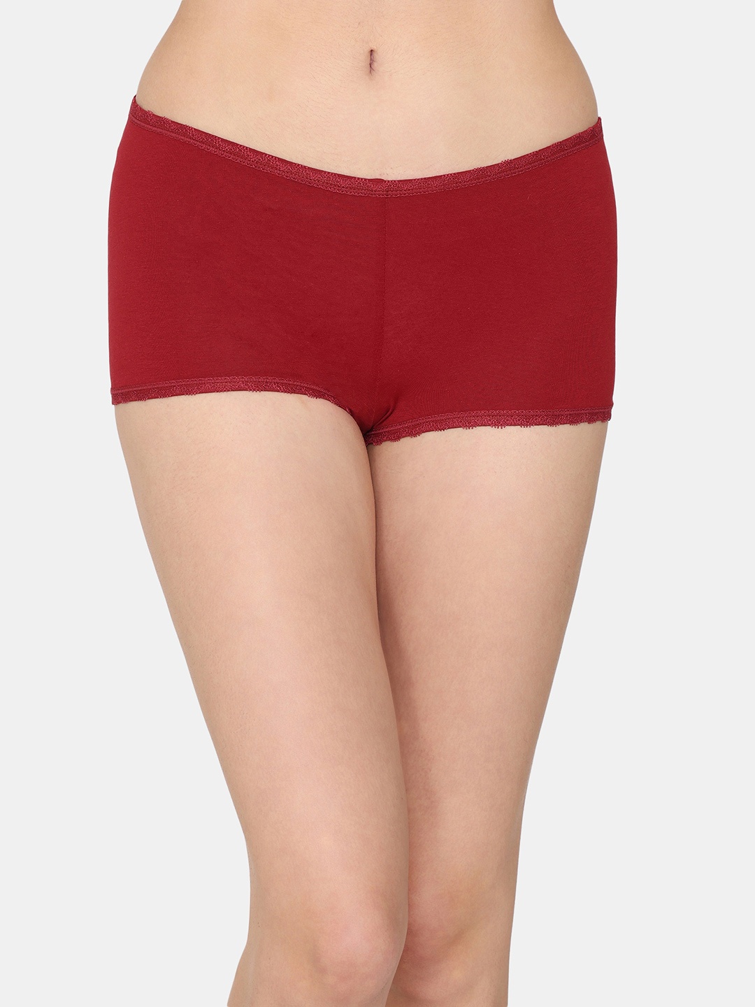 

Zivame Low-Rise Boy Short Briefs, Maroon