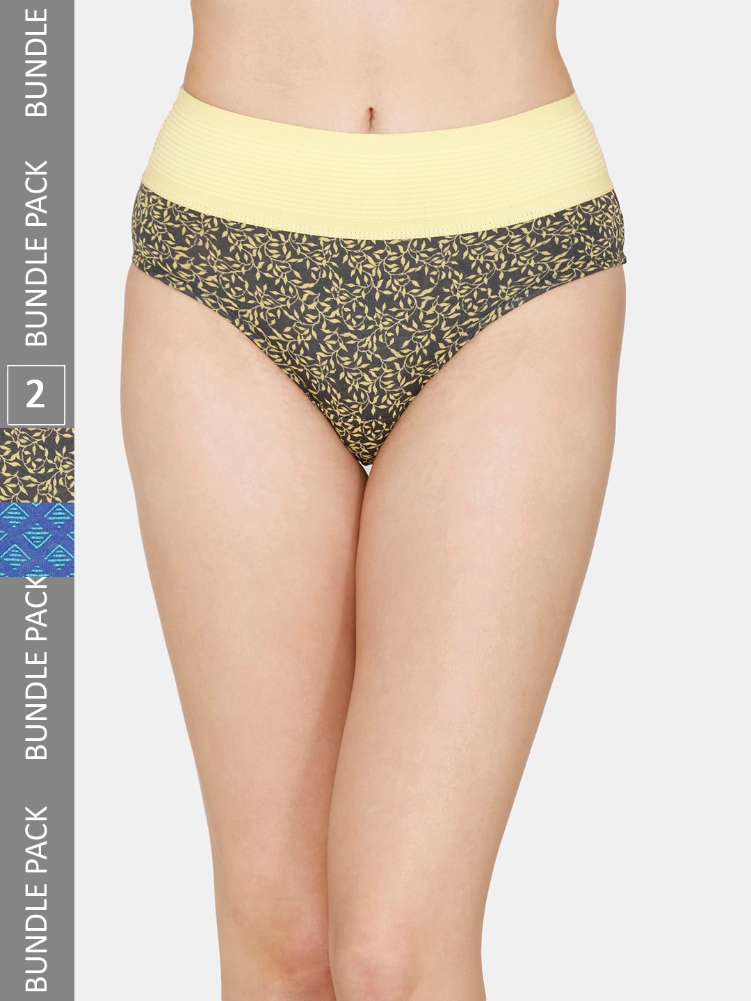 

Zivame Pack Of 2 Printed Hipster Briefs, Blue