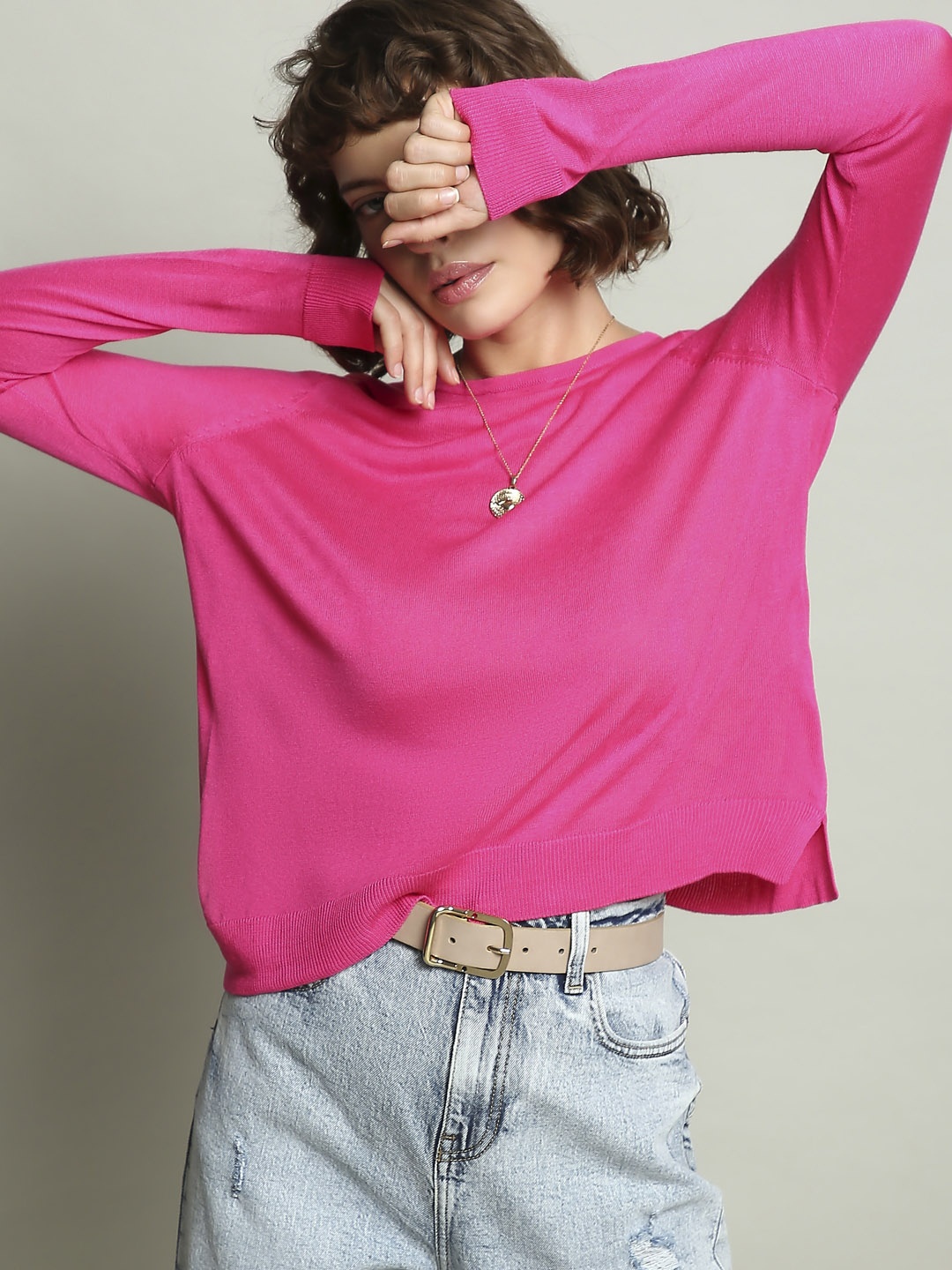 

Vero Moda Round Neck Pullover Sweaters, Pink