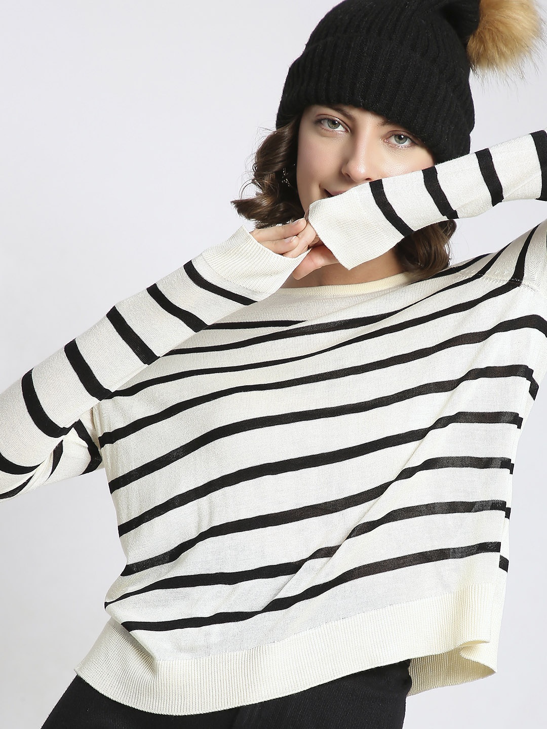 

Vero Moda Striped Pullover Sweaters, Off white